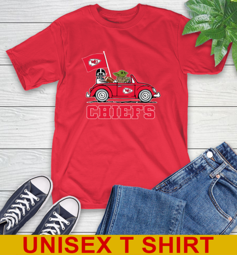 NFL Football Kansas City Chiefs Darth Vader Baby Yoda Driving Star Wars Shirt T-Shirt 10