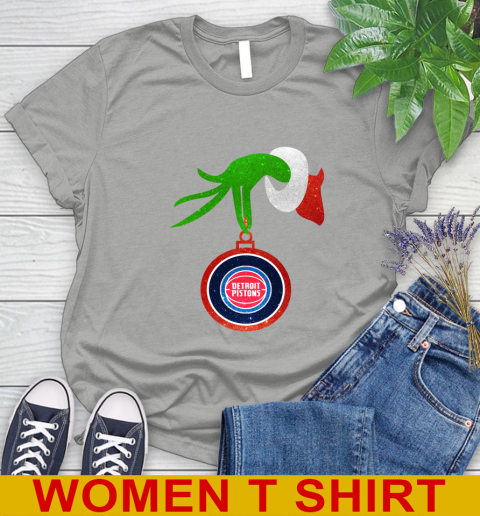 Detroit Pistons Grinch Merry Christmas NBA Basketball Women's T-Shirt 11