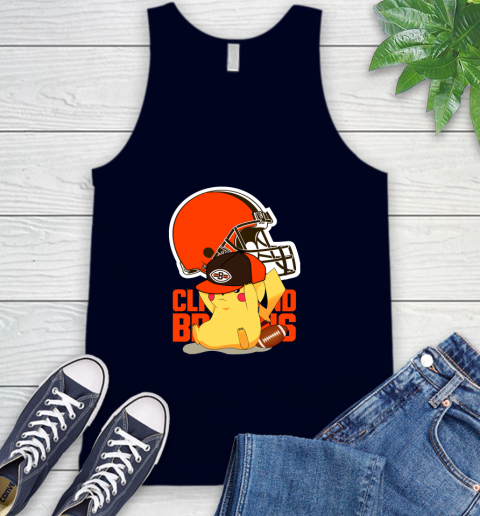 NFL Pikachu Football Sports Cleveland Browns Tank Top 3