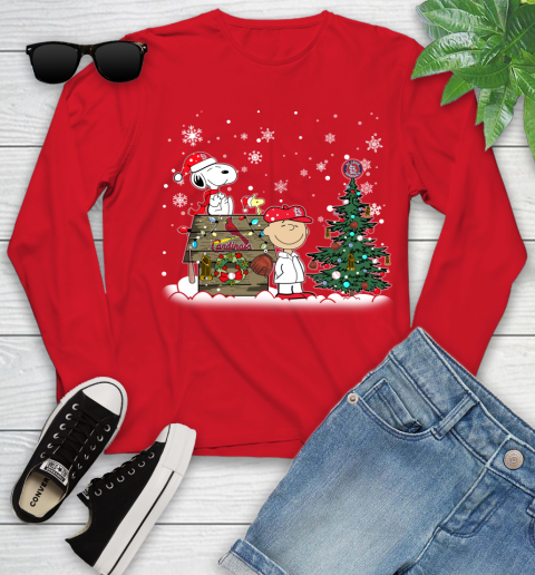 MLB St.Louis Cardinals Snoopy Charlie Brown Christmas Baseball Commissioner's Trophy Youth Long Sleeve 11