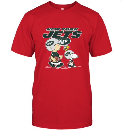 New York Jets Let's Play Football Together Snoopy NFL Unisex Jersey Tee
