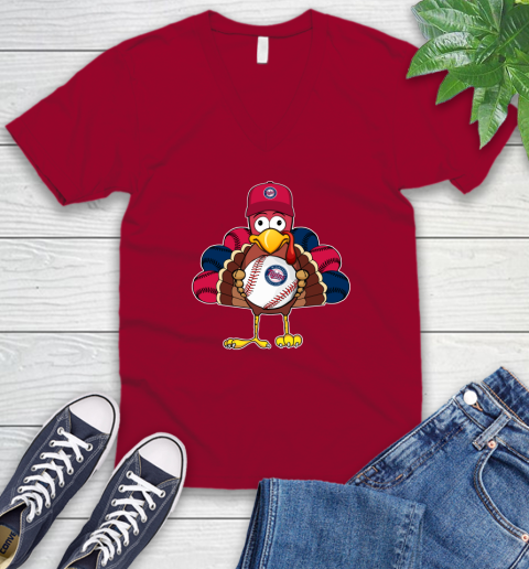 Minnesota Twins Turkey thanksgiving V-Neck T-Shirt 8