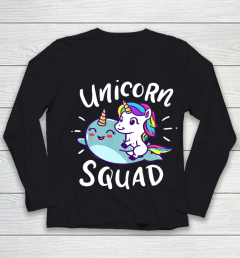 Unicorn Squad Narwhal Funny Cute Birthday Party Present Gift Youth Long Sleeve