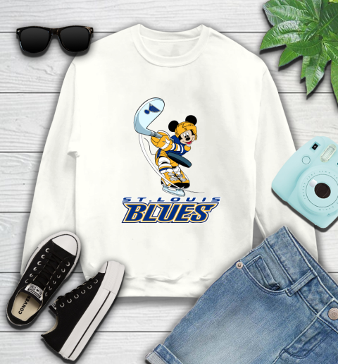 NHL Hockey St.Louis Blues Cheerful Mickey Mouse Shirt Sweatshirt 2