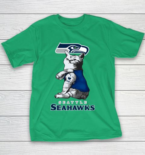 NFL Football My Cat Loves Seattle Seahawks Youth T-Shirt 3