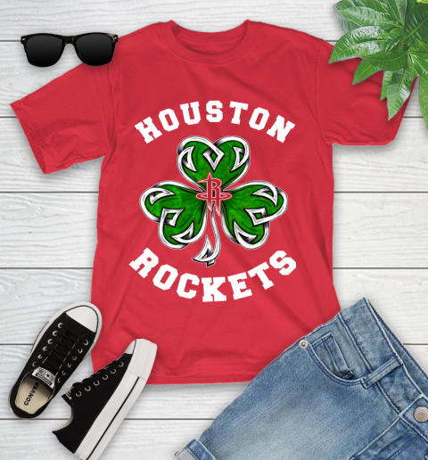 NBA Houston Rockets Three Leaf Clover St Patrick's Day Basketball Sports Youth T-Shirt - Image 14