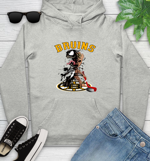NHL Boston Bruins Hockey Venom Groot Guardians Of The Galaxy Youth Hoodie