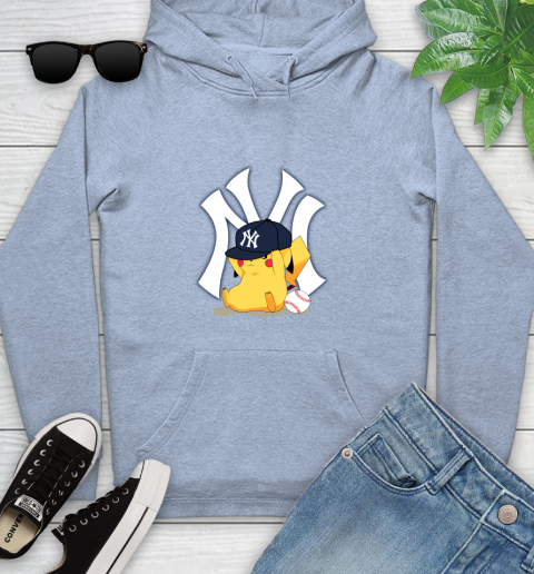 MLB Pikachu Baseball Sports New York Yankees Youth Hoodie 10