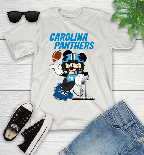 NFL Carolina Panthers Mickey Mouse Disney Super Bowl Football T Shirt Youth T-Shirt 12