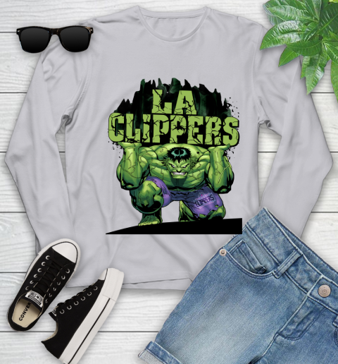 LA Clippers NBA Basketball Incredible Hulk Marvel Avengers Sports Youth Long Sleeve 5