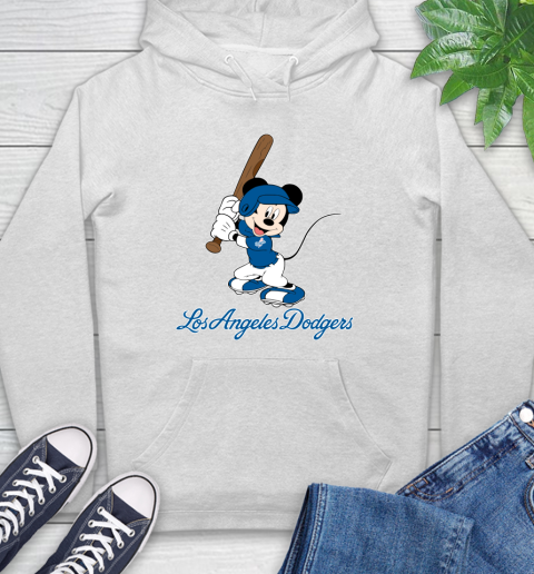 MLB Baseball Los Angeles Dodgers Cheerful Mickey Mouse Shirt Hoodie 2