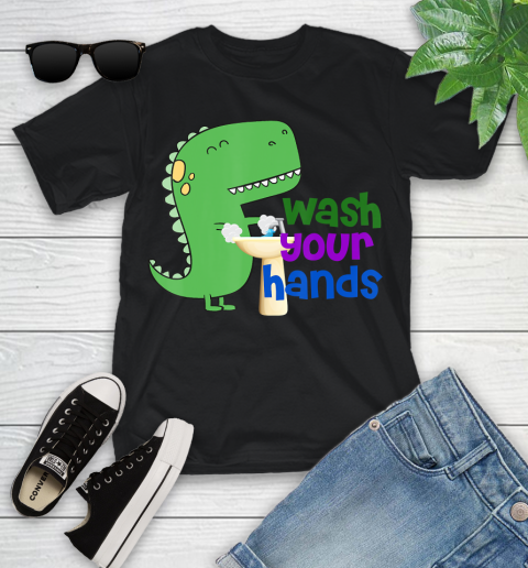 Nurse Shirt Cute Dino T rex Wash Your Hands T Shirt Youth T-Shirt