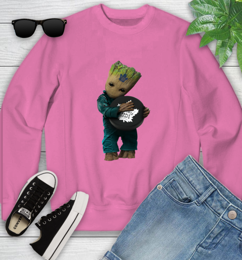 NHL Groot Guardians Of The Galaxy Hockey Sports Toronto Maple Leafs Youth Sweatshirt 7