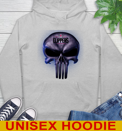 LA Clippers NBA Basketball Punisher Skull Sports Hoodie 6
