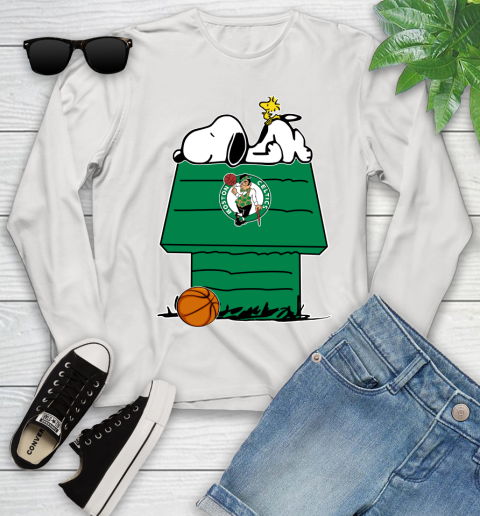 Boston Celtics NBA Basketball Snoopy Woodstock The Peanuts Movie Youth Long Sleeve