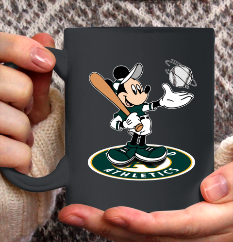 MLB Baseball Oakland Athletics Cheerful Mickey Disney Shirt Ceramic Mug 11oz