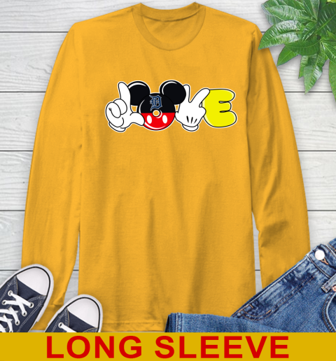 Detroit Tigers MLB Baseball Love Mickey Disney Sports Long Sleeve T-Shirt 3