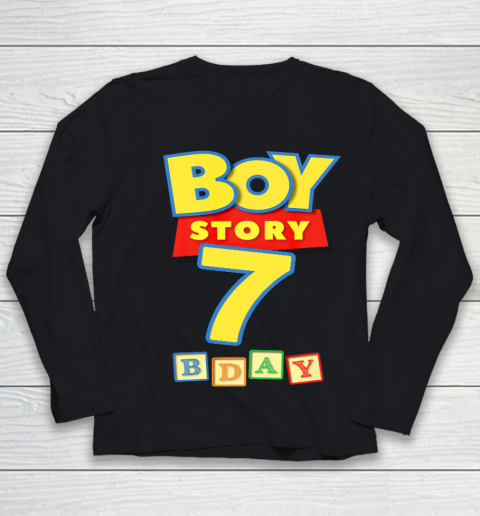 Toy Blocks Boy Story 7 Year Old Birthday Youth Long Sleeve