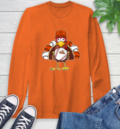 Baltimore Orioles Turkey thanksgiving Long Sleeve T-Shirt 5