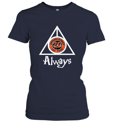 Always Love The Cincinnati Bengals x Harry Potter Mashup NFL qhpz always love the cincinnati bengals x harry potter ladies t shirt 20 front navy
