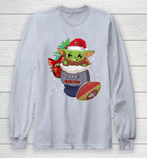 San Francisco 49ers Christmas Baby Yoda Star Wars Funny Happy NFL Long Sleeve T-Shirt 6