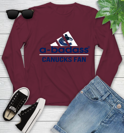 NHL A Badass Vancouver Canucks Fan Adidas Hockey Sports Youth Long Sleeve 6