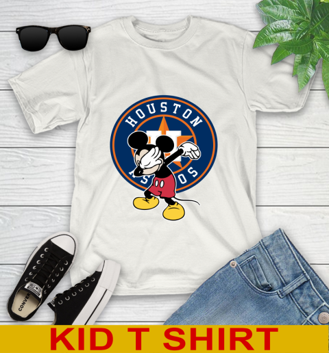 Houston Astros MLB Baseball Dabbing Mickey Disney Sports Youth T-Shirt