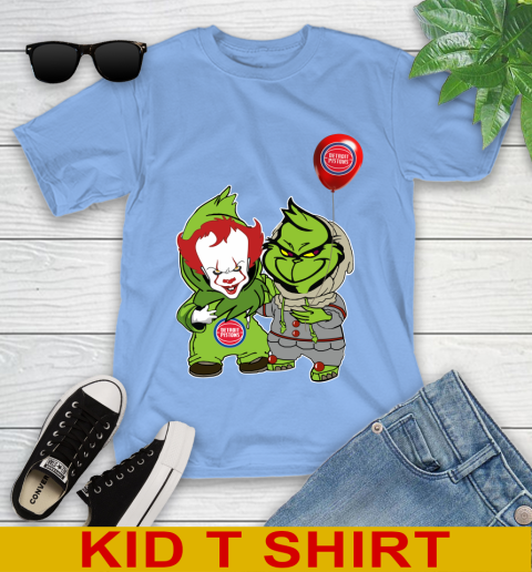 Detroit Pistons Baby Pennywise Grinch Christmas NBA Basketball Youth T-Shirt 11