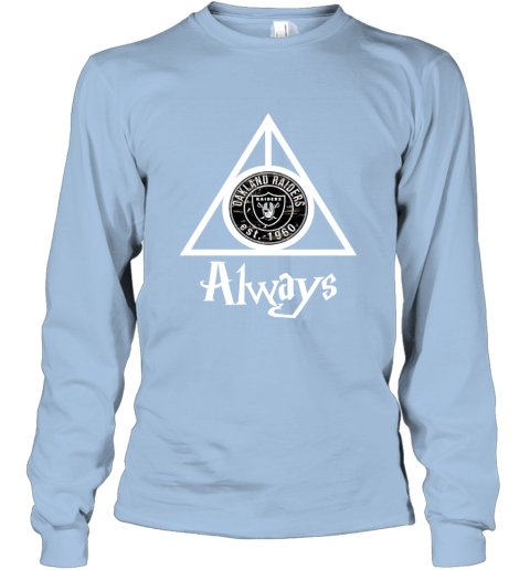 Always Love The Oakland Raiders x Harry Potter Mashup NFL 9zi6 always love the oakland raiders x harry potter mas long sleeve tee 14 front light blue