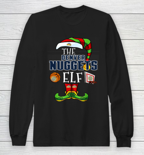 Denver Nuggets Christmas ELF Funny NBA Long Sleeve T-Shirt