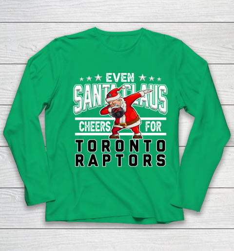 Toronto Raptors Even Santa Claus Cheers For Christmas NBA Youth Long Sleeve 4