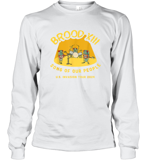 Cicada Brood XIII Invasion 2024 Cicada Long Sleeve T-Shirt lrjz cicada brood xiii invasion 2024 cicada long sleeve tee 14 front white