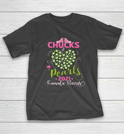 Kamala Harris Chucks and Pearls 2021 Pink and Green T-Shirt