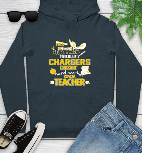 Los Angeles Chargers NFL I'm A Difference Making Student Caring Football Loving Kinda Teacher Youth Hoodie 10
