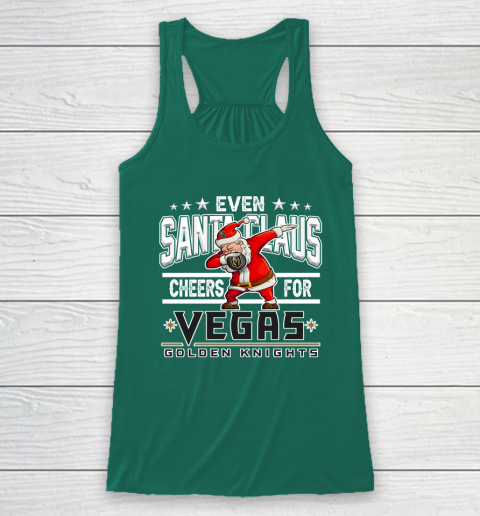 Vegas Golden Knights Even Santa Claus Cheers For Christmas NHL Racerback Tank 5
