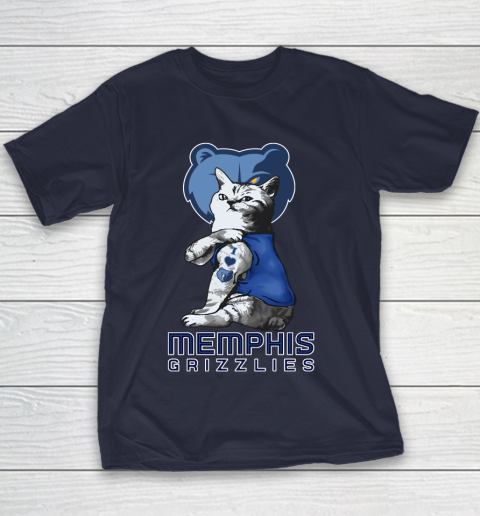 NBA Basketball My Cat Loves Memphis Grizzlies Youth T-Shirt 2
