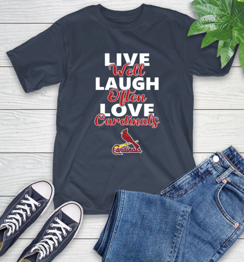 MLB Baseball St.Louis Cardinals Live Well Laugh Often Love Shirt T-Shirt 3