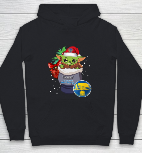 Golden State Warriors Christmas Baby Yoda Star Wars Funny Happy NBA Youth Hoodie