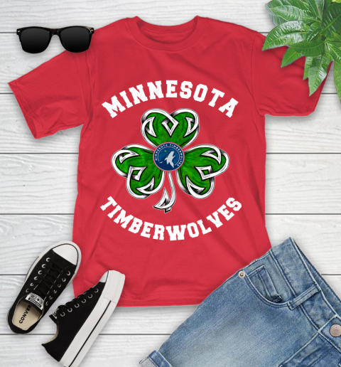 NBA Minnesota Timberwolves Three Leaf Clover St Patrick's Day Basketball Sports Youth T-Shirt 13