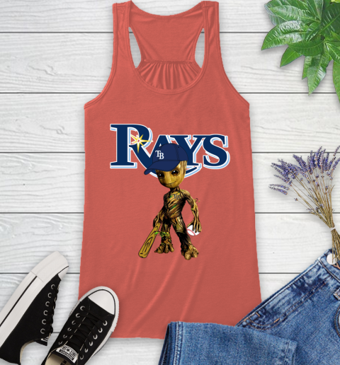 MLB Tampa Bay Rays Groot Guardians Of The Galaxy Baseball Racerback Tank 4