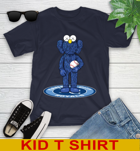 MLB Baseball Kansas City Royals Kaws Bff Blue Figure Shirt Youth T-Shirt 3