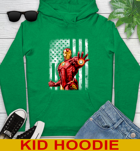 Indianapolis Colts NFL Football Iron Man Avengers American Flag Shirt Youth Hoodie 8