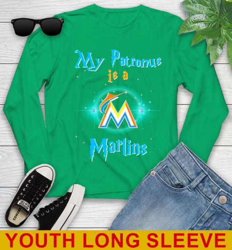 MLB Baseball Harry Potter My Patronus Is A Miami Marlins Youth Long Sleeve 7