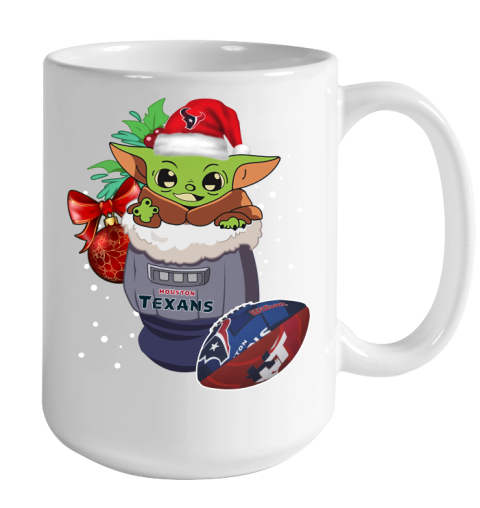 Houston Texans Christmas Baby Yoda Star Wars Funny Happy NFL Color Changing Mug 15oz 2