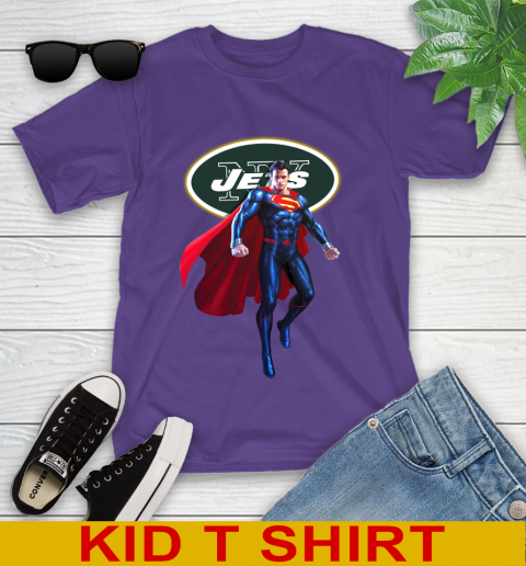 NFL Superman DC Sports Football New York Jets Youth T-Shirt 4