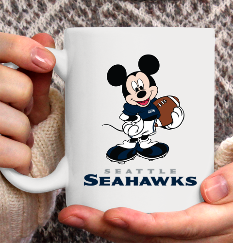 NFL Football Seattle Seahawks Cheerful Mickey Mouse Shirt Ceramic Mug 15oz 2