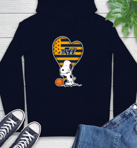 Utah Jazz NBA Basketball The Peanuts Movie Adorable Snoopy Hoodie 4
