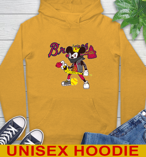 Atlanta Braves MLB Baseball Mickey Peace Sign Sports Hoodie 3