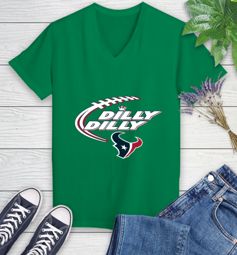 NFL Houston Texans Dilly Dilly Football Sports Women's V-Neck T-Shirt 5