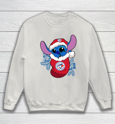 Toronto Blue Jays Christmas Stitch In The Sock Funny Disney MLB Sweatshirt 10